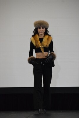 Foulard collet en fourrure de chat sauvage