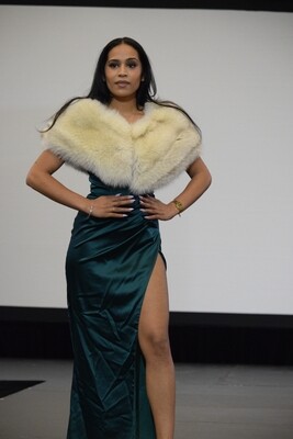 Étole en fourrure de renard blue