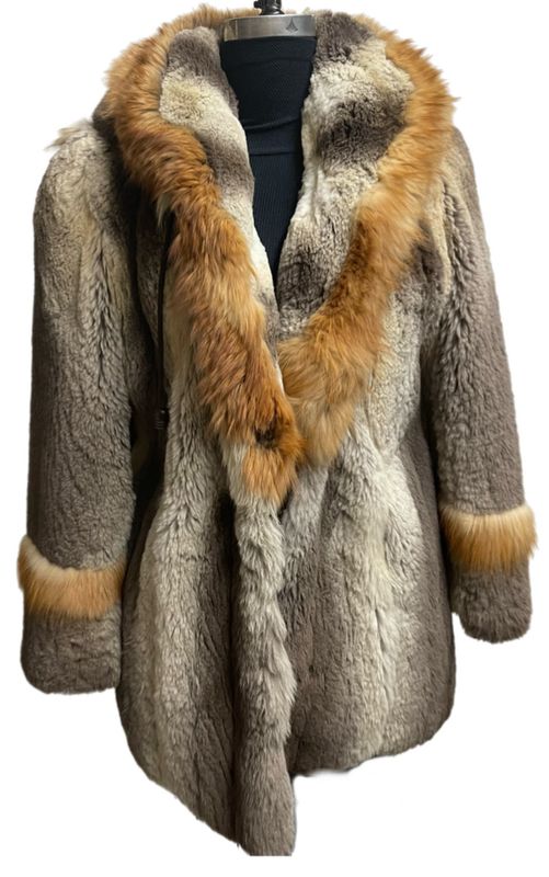 Jacket en renard roux rasé