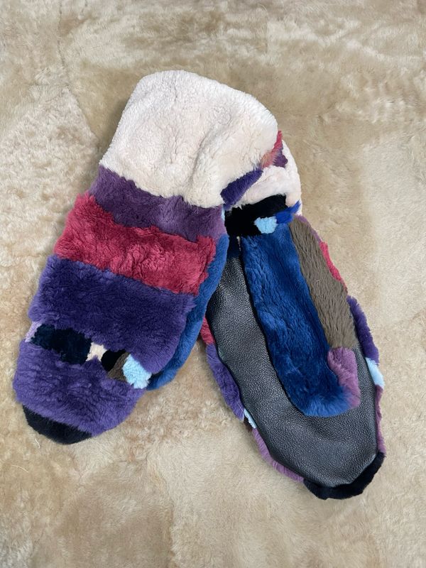 Mitaines ville en fourrure recyclée intérieur en polar