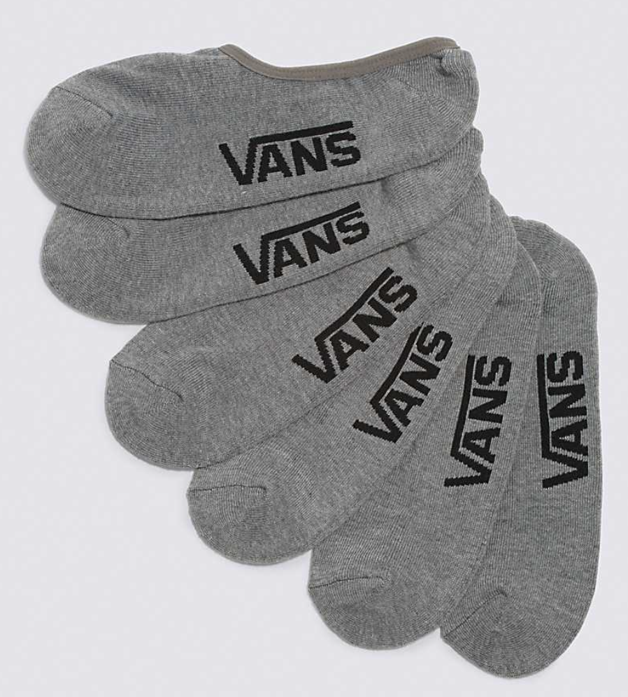 Vans 3 pack No Show Socks Grey 9.5-13