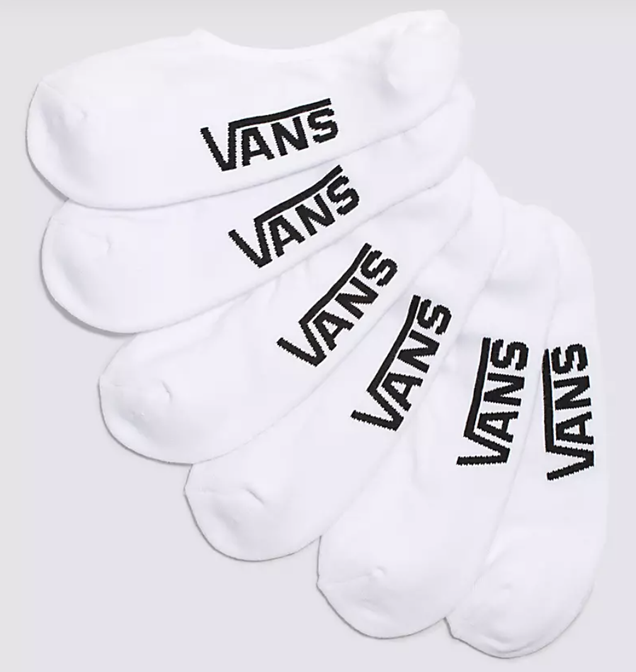Vans 3 pack No Show Socks White 9.5-13