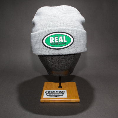 Real Oval Cuff Beanie Heather Green