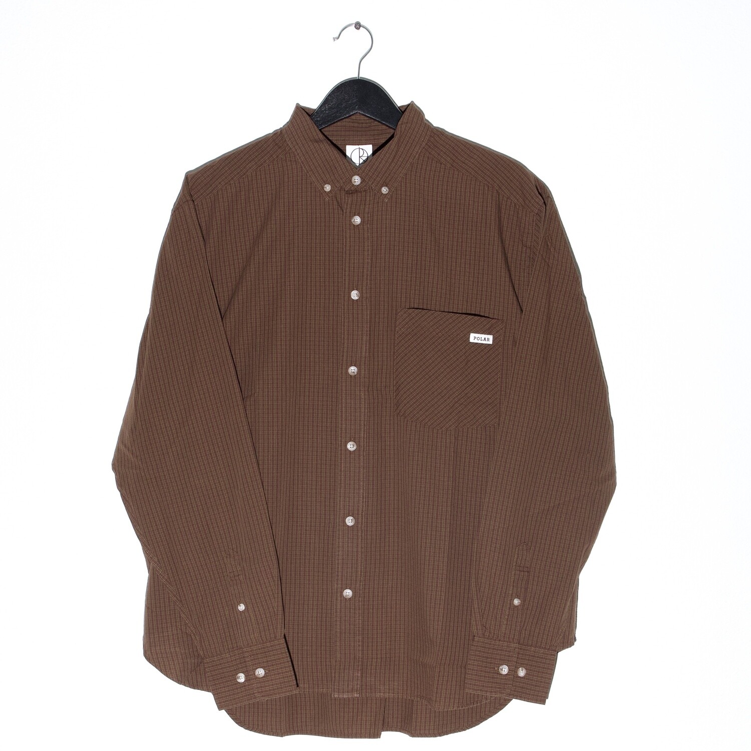 Polar  Ben Ls Button Up Brown Poplin