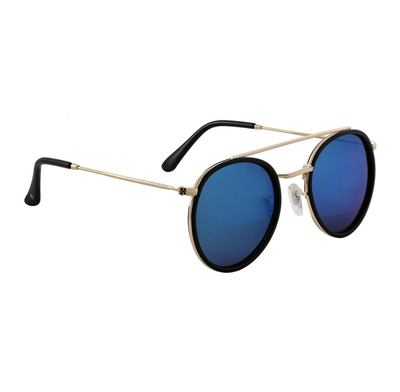 Glassy Parker Polarized Black Gold Blue Mirror