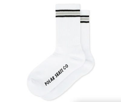 Polar Rib Socks White/Black Stripe 7-9