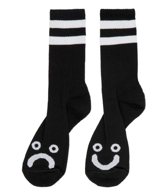 Polar Rib Socks Long Happy Sad Black 7-9