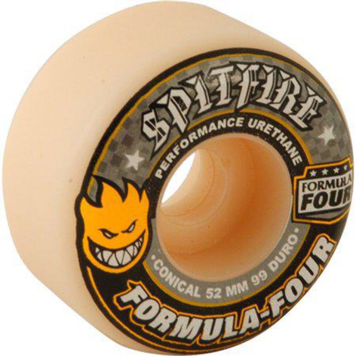 Spitfire F4 Conical Wheels Yellow Print 52mm/99D Set