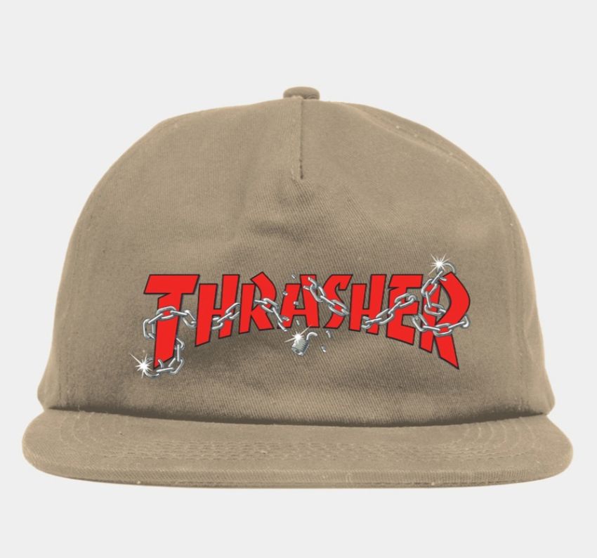 Thrasher chains snapback – khaki