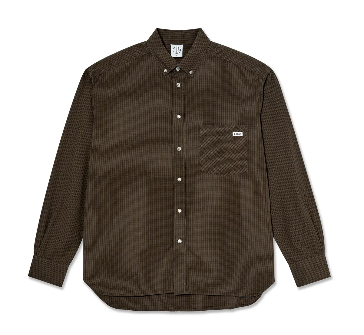 Polar  Ben Ls Button Up Brown Poplin