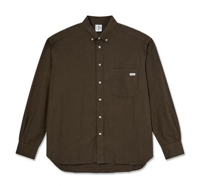Polar  Ben Ls Button Up Brown Poplin