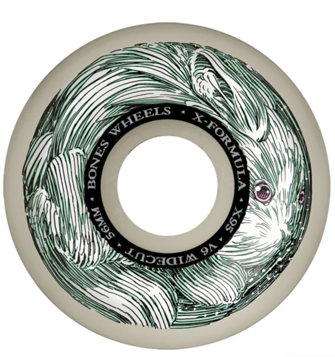 Bones Wheels Money Bunny X-Formula Skateboard Wheels, 56mm, 95A