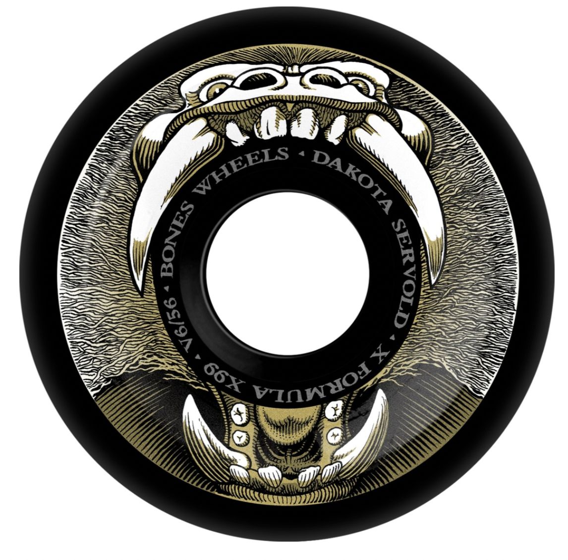 Bones Wheels Dakota Servold Baboonatic X-Formula Skateboard Wheels, 56mm, 99A, V6 Wide-Cut