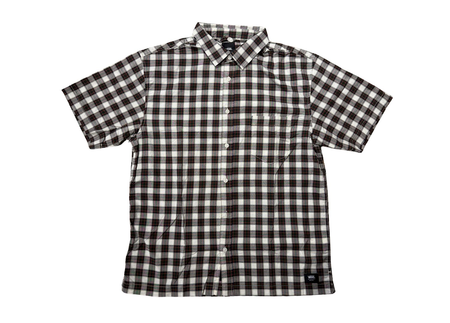 Vans Monte Plaid Shortsleeve Button Up Egret