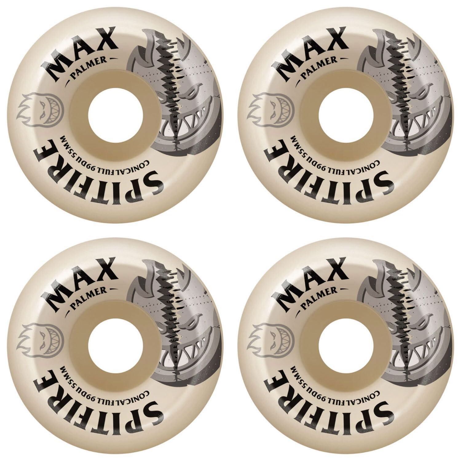 Spitfire Skateboard Wheels 55mm F4 99A Max Palmer Burn Squad Conical Full Natural