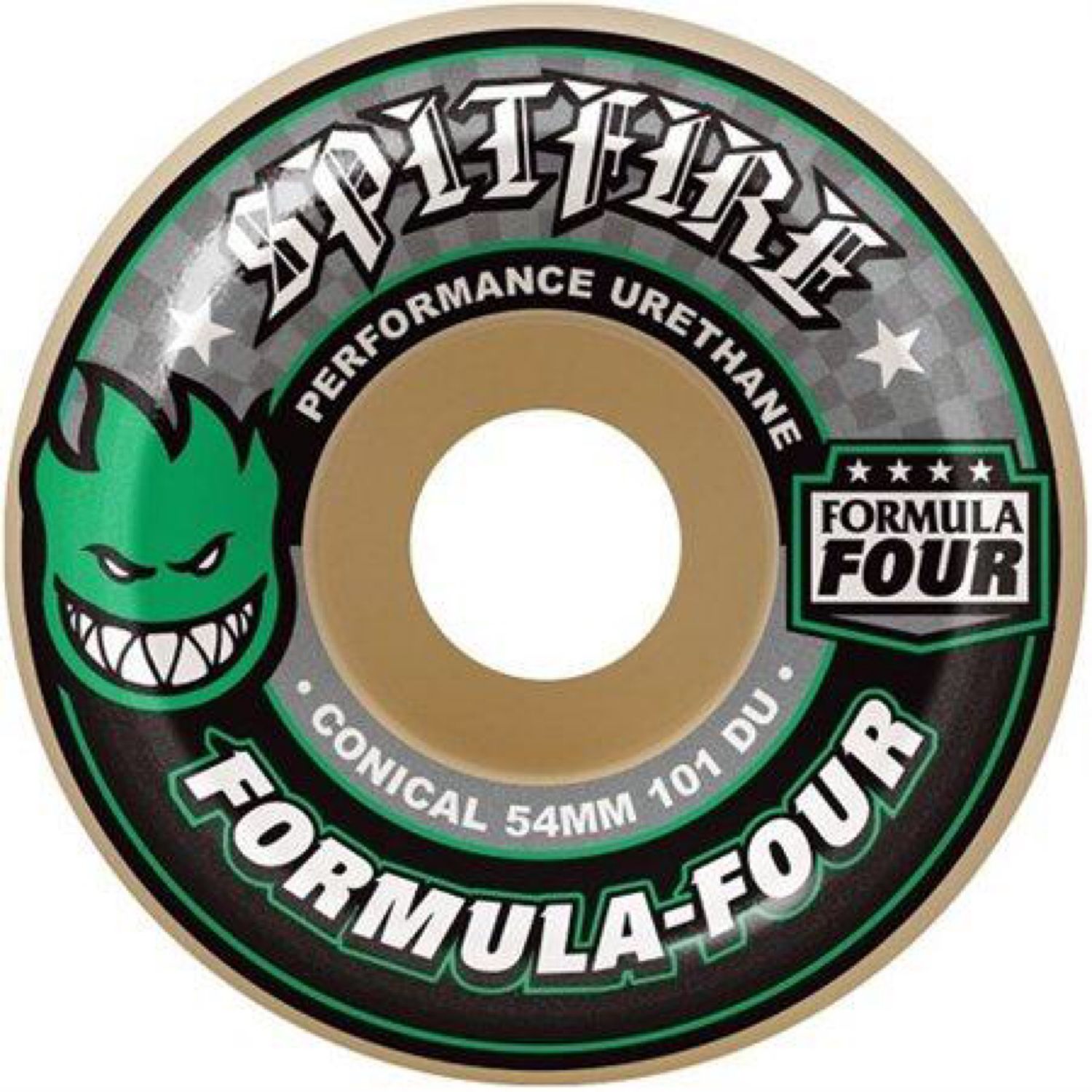 Spitfire F4 Conical Wheels Set Green Print 53mm/101D