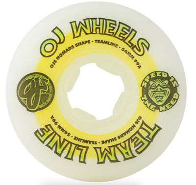 OJ Wheels 54mm Team Line Original White Yellow/Green Hardline 99a OJ Wheels 54mm Team Line Original White Yellow/Green Hardline 99a