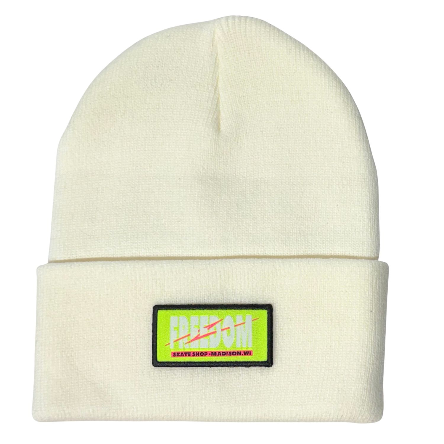 Freedom Retro Patch Beanie Freedom Retro Patch Beanie, Beanies: Cream White