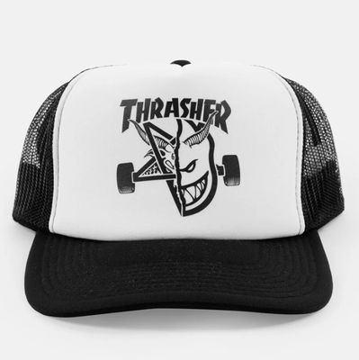 Thrasher x Spitfire Thrash &amp; Burn Trucker Blk/Wht