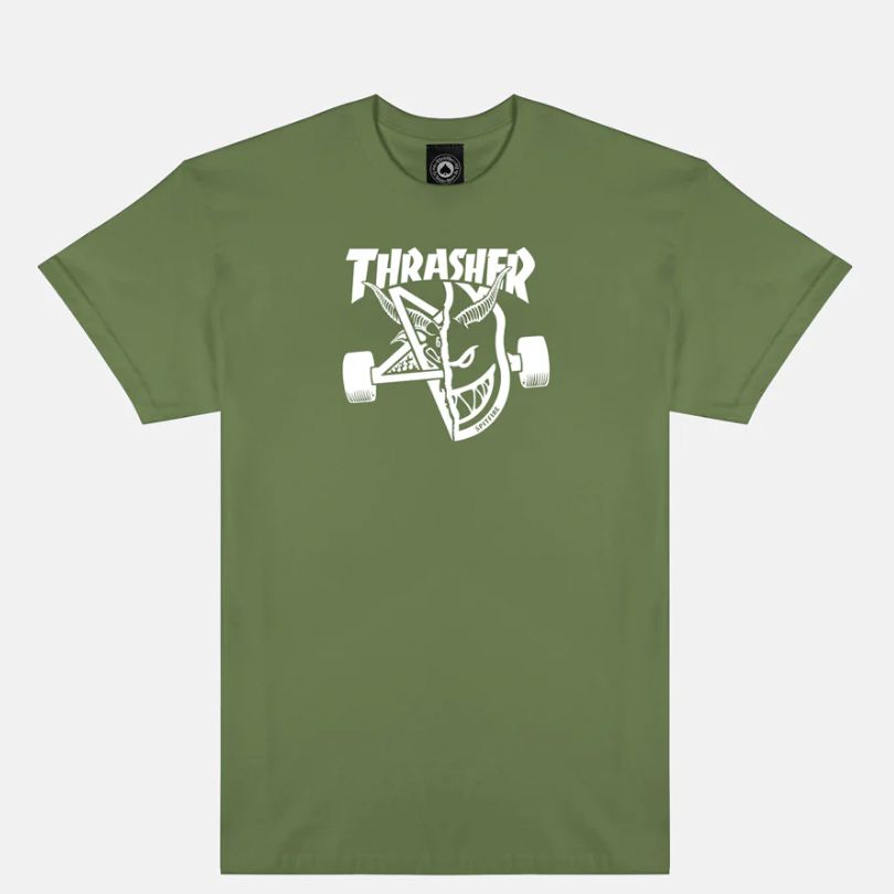 Thrasher x Spitfire Thrash &amp; Burn Tee Green