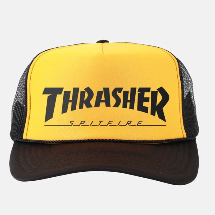 Thrasher x Spitfire Thrash & Burn Trucker Blk/Gold Thrasher x Spitfire Thrash & Burn Trucker Blk/Gold