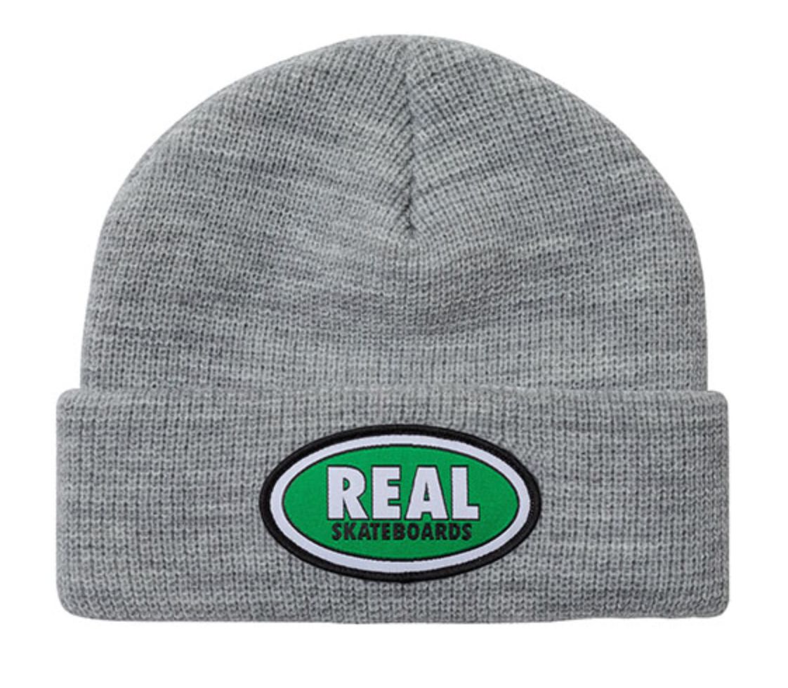 Real Oval Cuff Beanie Heather/Green