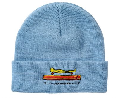Krooked Koffin Cuff Beanie Light Blue