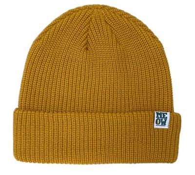 Meow Stacked Logo Beanie Mustard Meow Stacked Logo Beanie Mustard