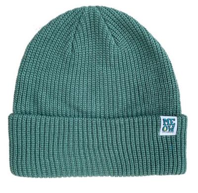 Meow Stacked Logo Beanie Teal