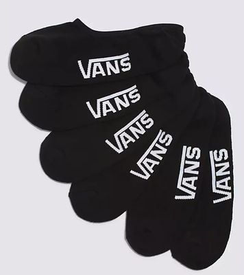 Vans 3 pack No Show Socks Black 9.5-13