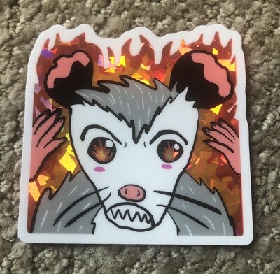 Rage Opossum Sticker