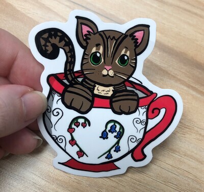 Kitty Tea Sticker