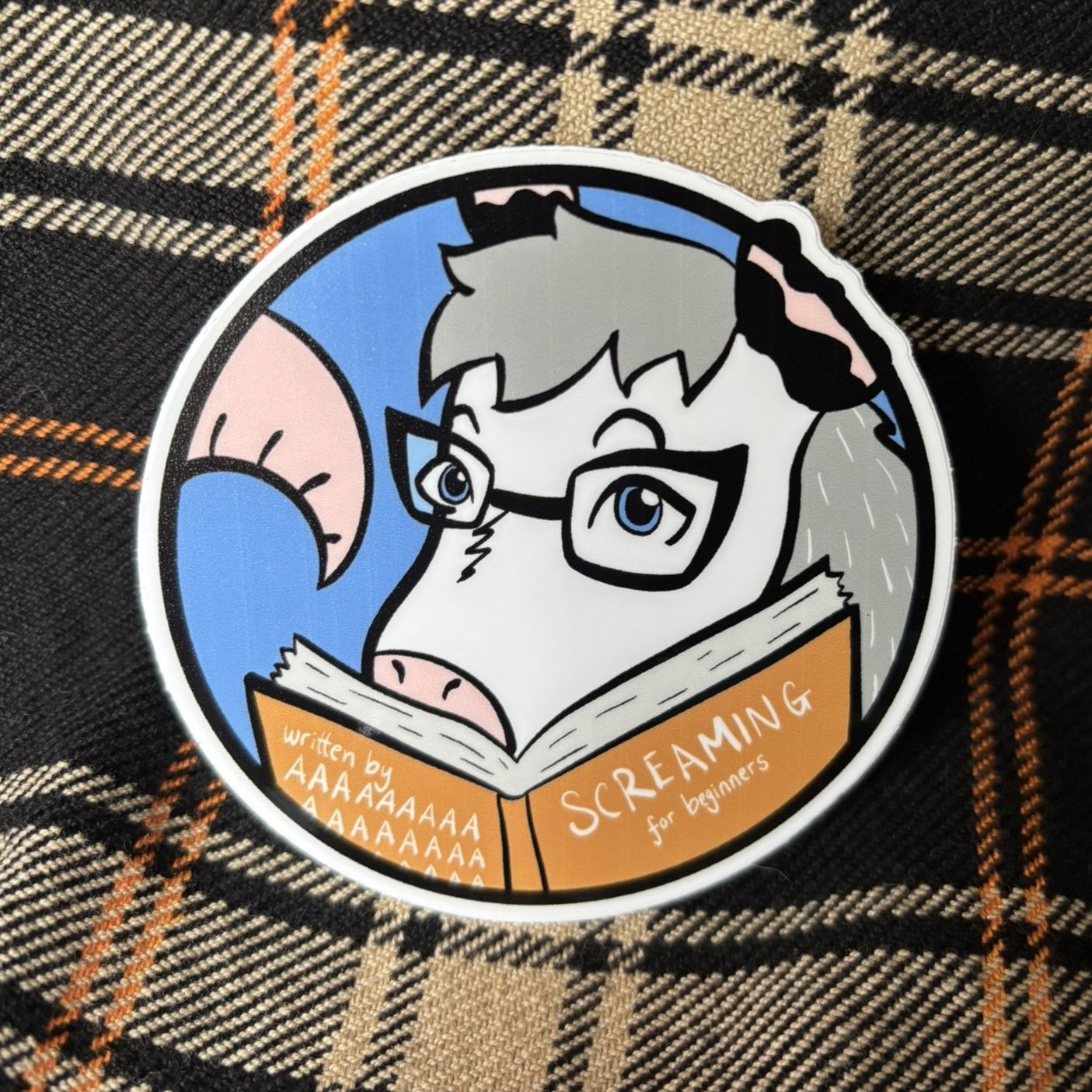 Reading Opossum Sticker