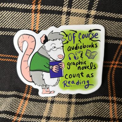 Librarian Opossum sticker
