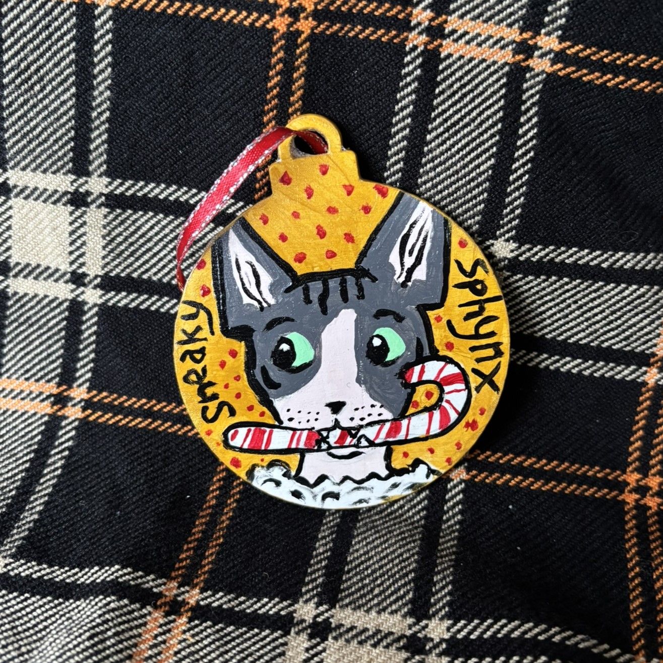 Sneaky Sphynx Ornament Painting