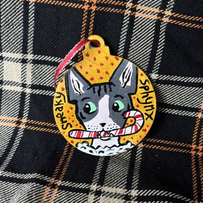 Sneaky Sphynx Ornament Painting
