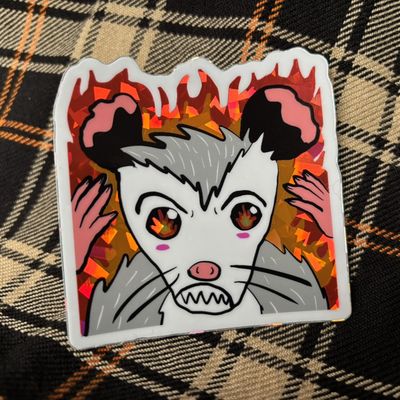 Rage Opossum Sticker
