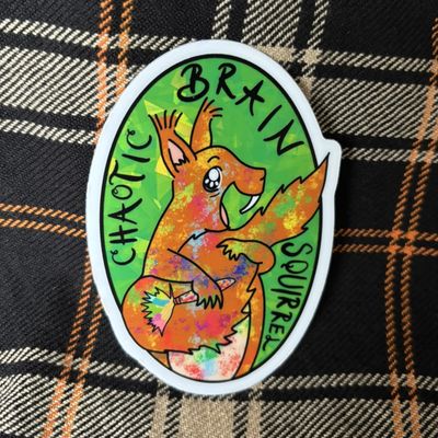 Chaotic Brain Squirrel Sticker