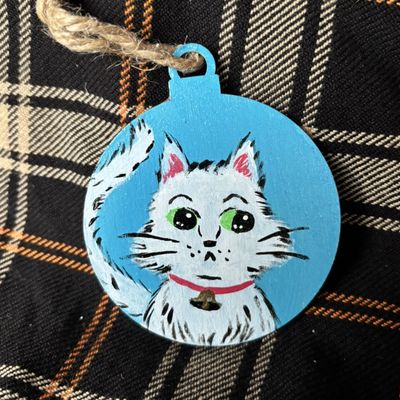 The Bound Cat Painted Ornament