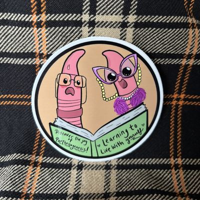 Reading Worm Sticker