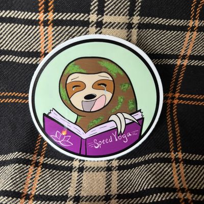 Reading Sloth Sticker