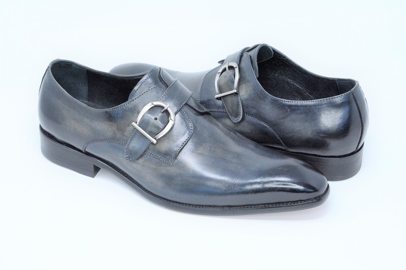Shoes - Monk Strap Blue Grey Slip On