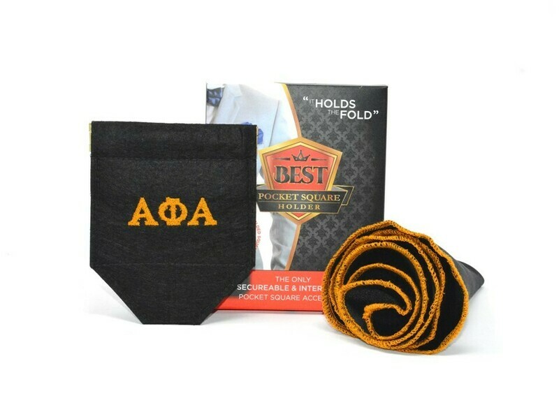 GREEK Alpha - Best Pocket Square Holder Package (1) Custom BPSH (1) Custom Black Pocket Round + FREE Shipping