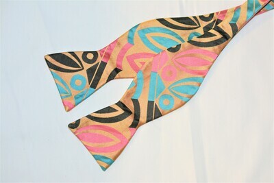 Bow Tie Set - Pink Gold Teal Aztec