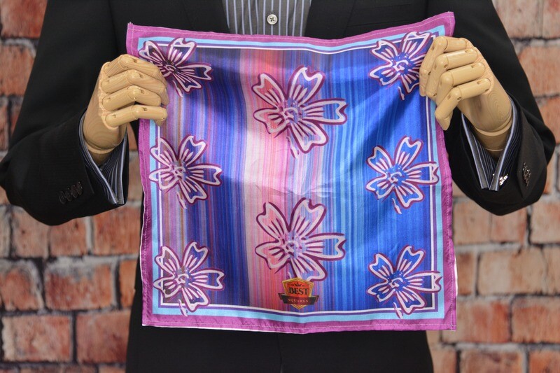 Premium Pocket Square - Purple Flower Streak