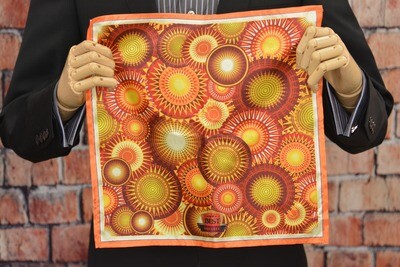 Premium Pocket Square - Brown Burst