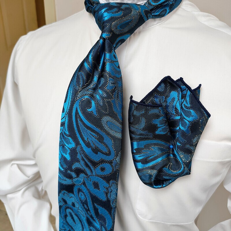 Necktie Set - Teal Pasiley