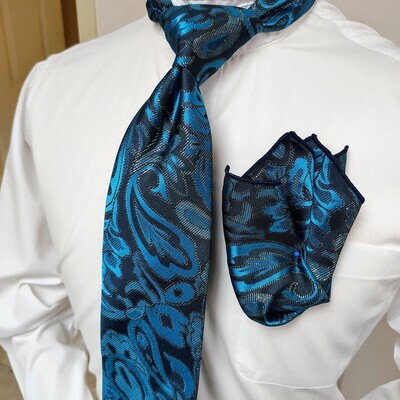 Necktie Set - Teal Pasiley