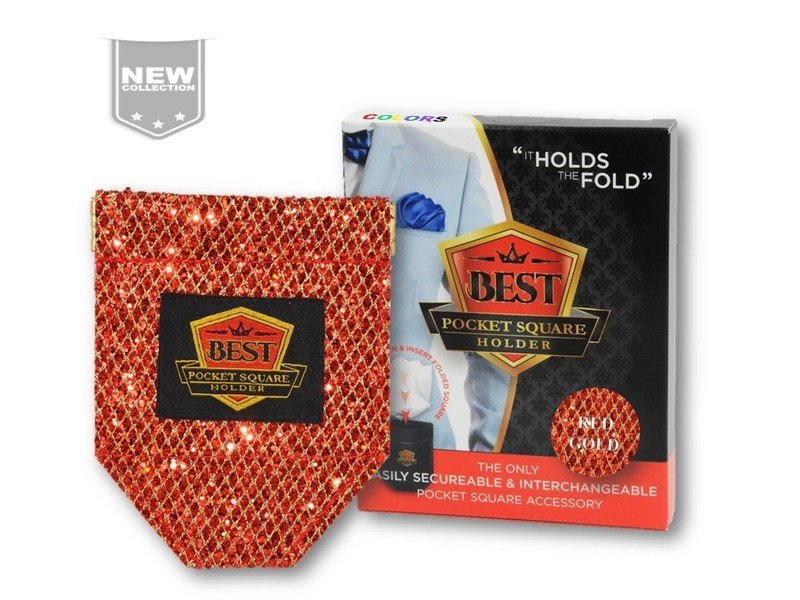 Best Pocket Square Holder COLORS - Red Gold