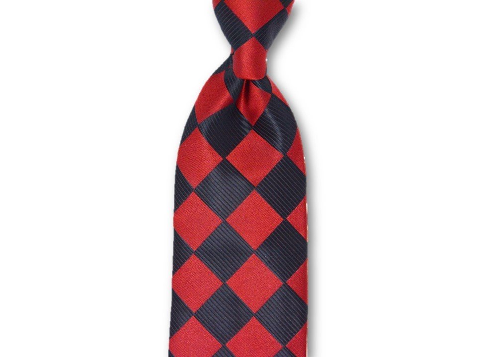 Necktie Set - Red Black Checkers